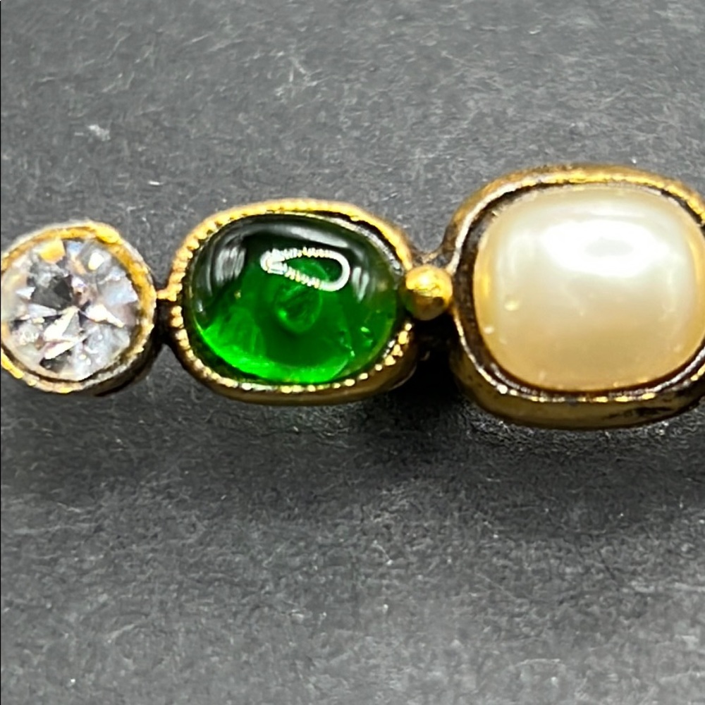RARE COLOR Chanel 1985 gripoix glass brooch - Picture 5 of 11